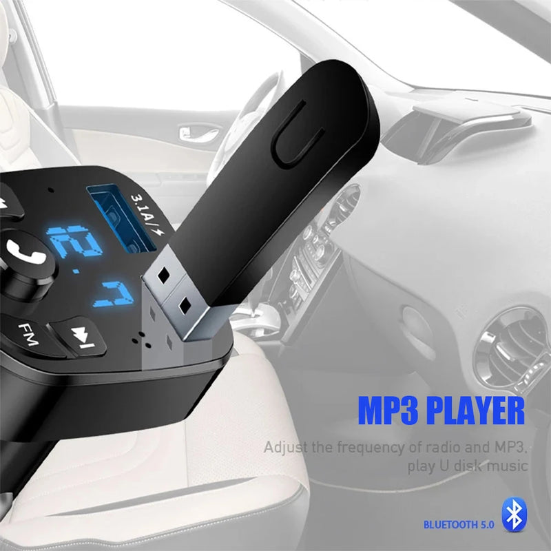 Ultrafase Caregador  De Carro USB  Carregamento Duplo e Rapido ,Bluetooth 5.0 ,FM e  Transmitter  USB