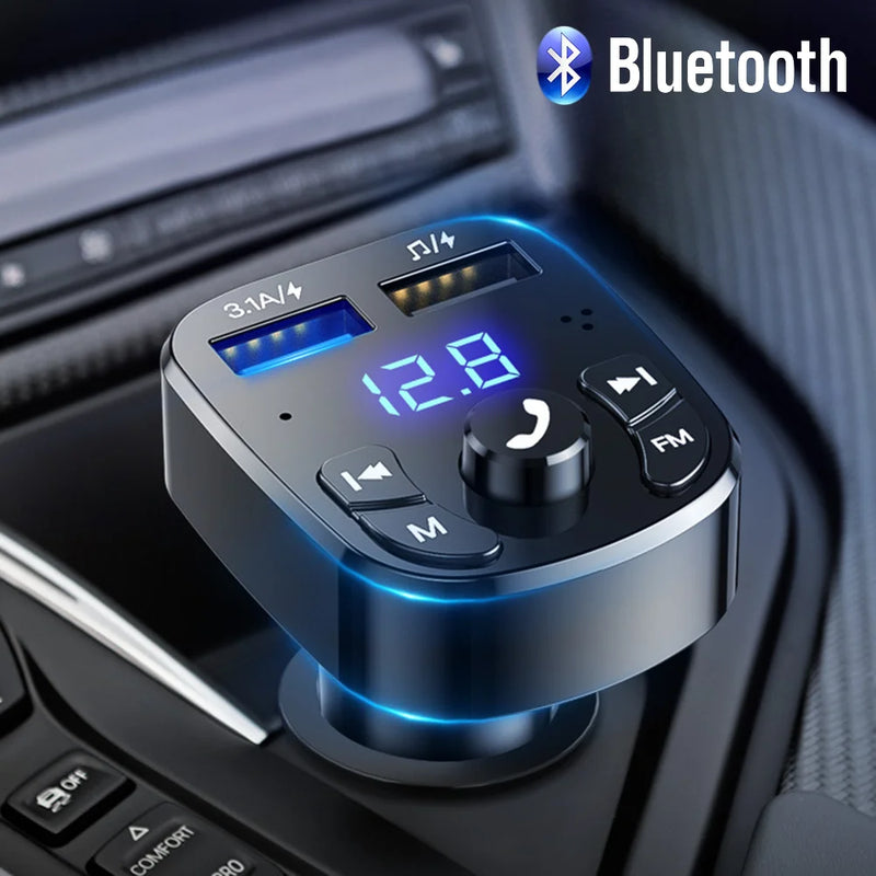 Ultrafase Caregador  De Carro USB  Carregamento Duplo e Rapido ,Bluetooth 5.0 ,FM e  Transmitter  USB