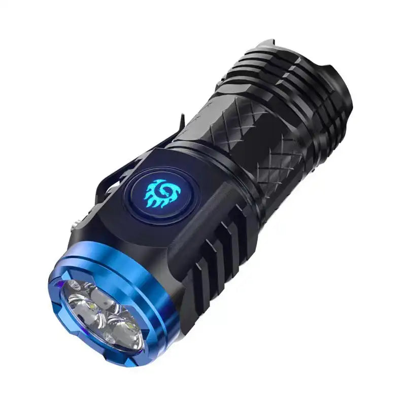 Flashlight, strong light, rechargeable, super bright, portable lighting, long-range home mini LED three eye small steel cannon